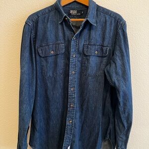 Polo by Ralph Lauren Blue Casual Button Down Shirt Timeless Design